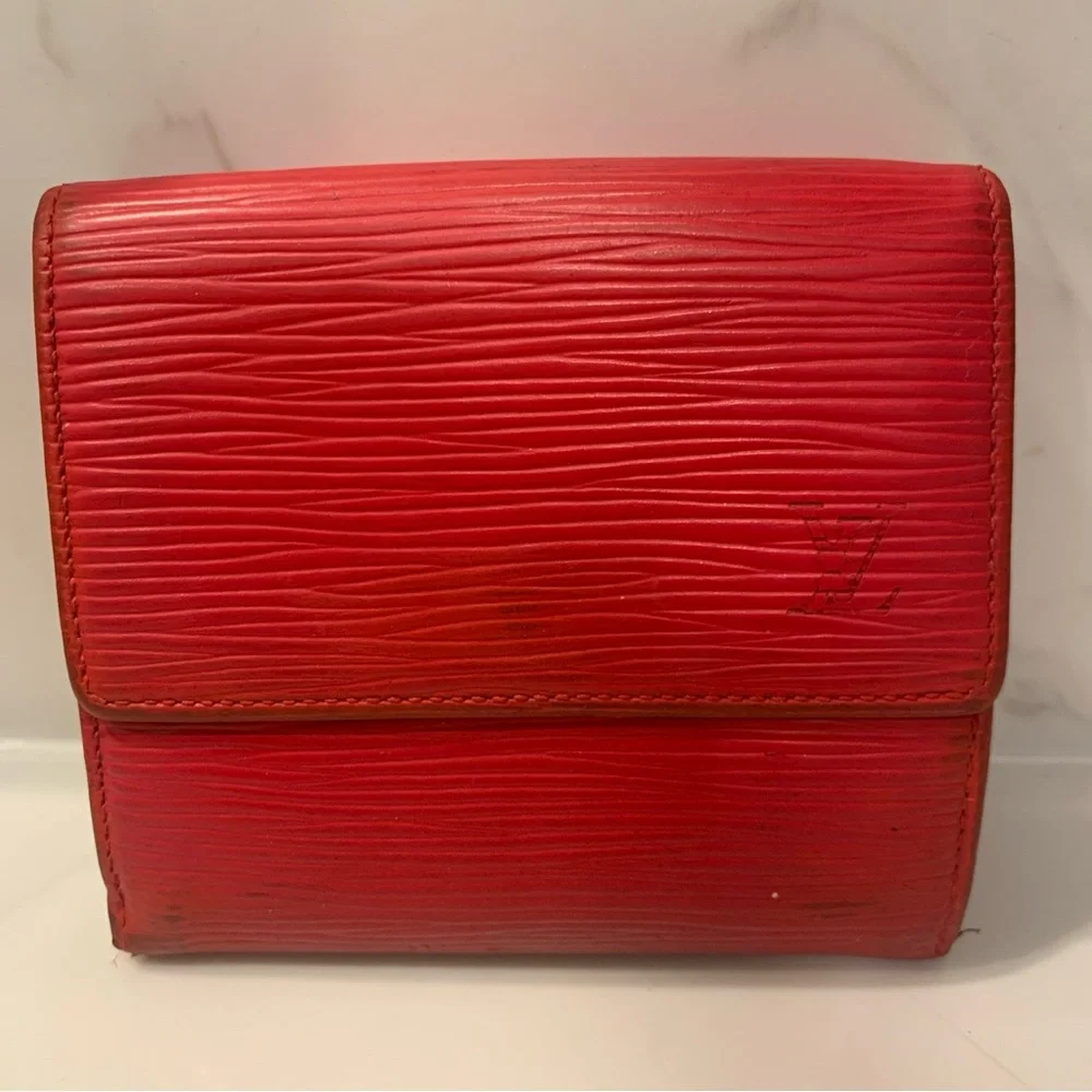 Louis Vuitton Red Epi Leather Bifold Wallet